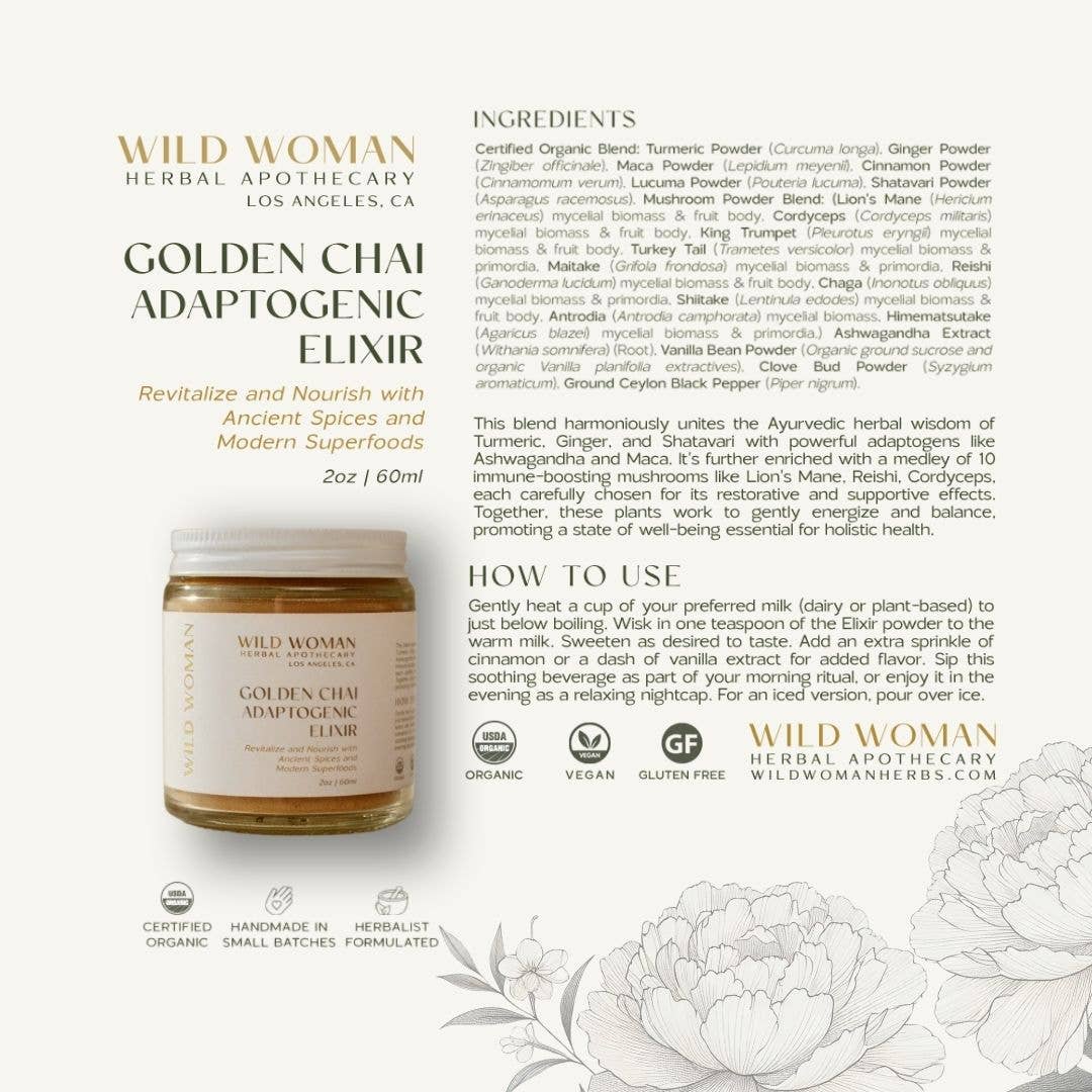Golden Chai | Golden Milk & Adaptogenic Mushroom Elixir