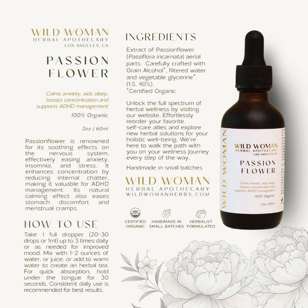 Passionflower | Calm Focus & Anxiety Support | Tincture